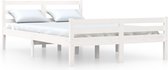 vidaXL Cadre de lit Bois massif Blanc 150x200 cm 5FT King Size - Cadre de lit - Encadrements de lit de lit - Lit - Sommier