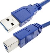 Techly Usb 3.0 Aansluitkabel [1X Usb 3.0 Stekker A - 1X Usb 3.0 Stekker B] 0.5 M Blauw Vergulde Steekcontacten