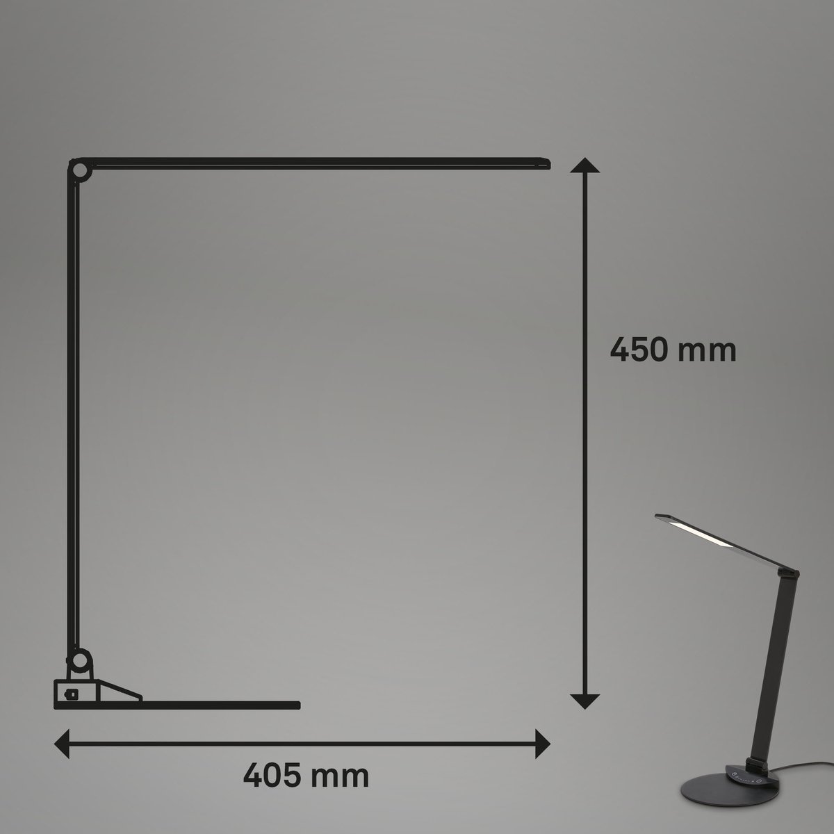 BRILONER - LED tafellamp verstelbaar draaibaar bureaulamp touch kleurtemperatuur instelbaar dimbaar 6W zwart thumbnail 5