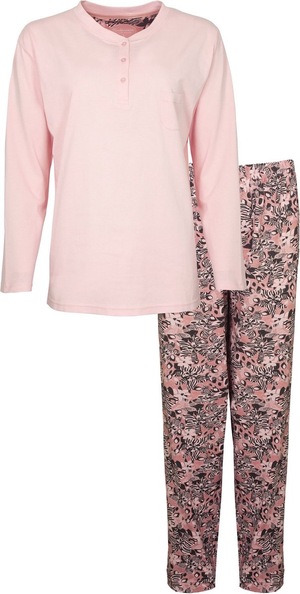Tenderness Dames Pyjama - Katoen - Polo Sluiting - Zacht Roze
