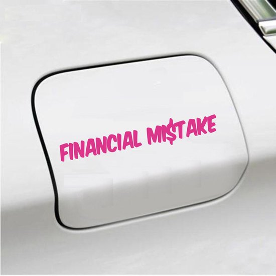 Autocollant pour pare-chocs - Erreur financière - 4,1 X 25 - Rose