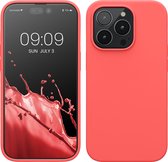 coque kwmobile pour Apple iPhone 14 Pro - Coque avec revêtement en silicone - Coque pour smartphone en corail fluo