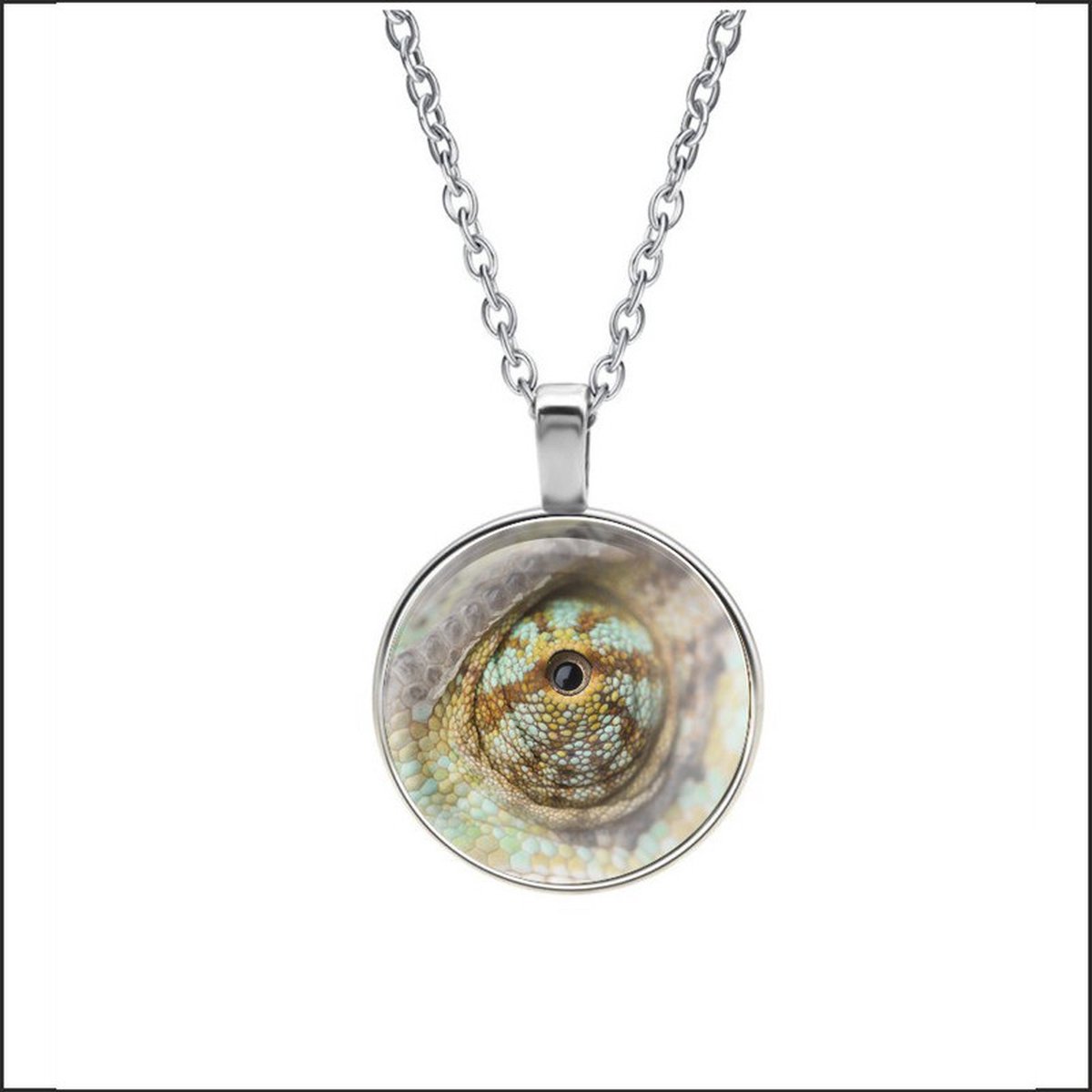 Ketting Glas - Oog Kameleon