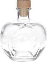 Glazen Fles 'Appel' - 350 ml - Decoratieve Flessen, Glazen Flesjes Met Dop - Vorm: Appel Glas - Transparante Fles - Glas - 1 Stuk