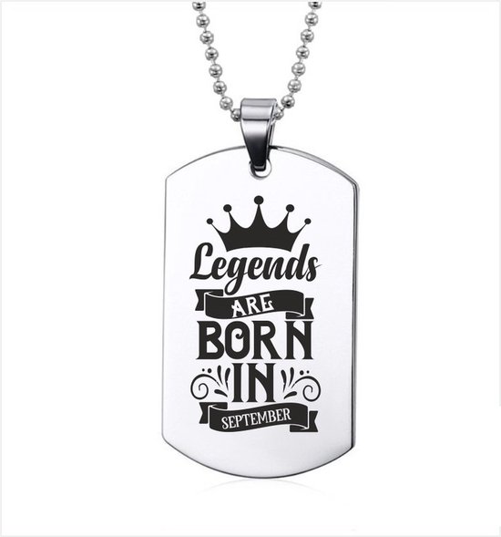 Ketting RVS - Legends Are Born In September