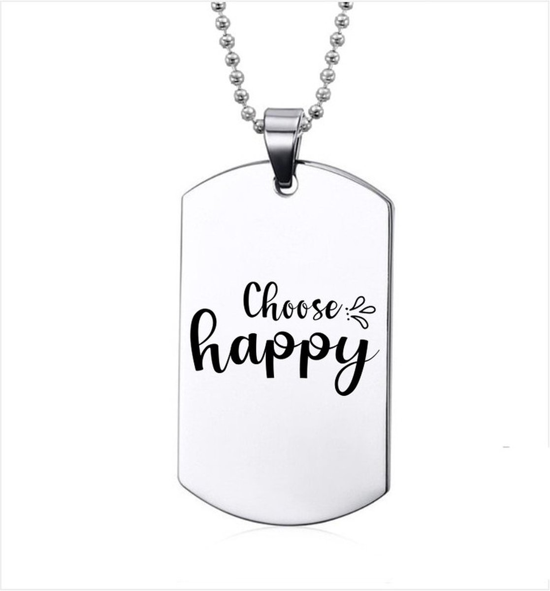Ketting RVS - Chose Happy