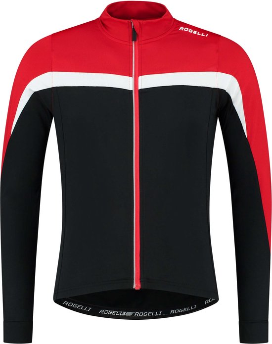 Rogelli Course - Wielershirt Lange Mouwen - Fietsshirt Heren - Zwart/Rood/Wit - Maat 3XL