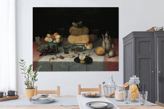 Toile - Peinture Nature morte aux fromages - Oeuvre - Maîtres anciens - 160x120 cm - Décoration de chambre - Salon