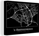 Canvas schilderij 160x120 cm - Wanddecoratie Plattegrond - 's-Hertogenbosch - Stadskaart - Kaart - Muurdecoratie woonkamer - Slaapkamer decoratie - Kamer accessoires - Schilderijen