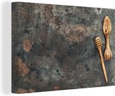 Canvas schilderij 180x120 cm - Wanddecoratie Keukengerei - Koken - Plaat - Muurdecoratie woonkamer - Slaapkamer decoratie - Kamer accessoires - Schilderijen