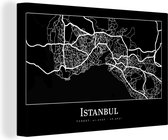 Canvas Schilderij Stadskaart - Istanbul - Plattegrond - Kaart - 60x40 cm - Wanddecoratie