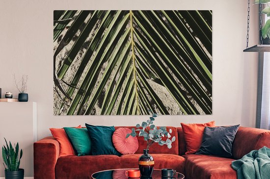 Tableau Toile Palmier - Tropical - Été - 180x120 cm - Décoration murale XXL