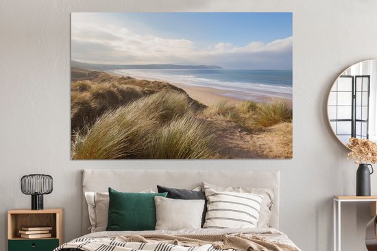 Tableau Toile Dune - Plage - Water - 180x120 cm - Décoration murale XXL