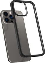 Apple iPhone 14 Pro Hoesje - Spigen - Crystal Hybrid Serie - Hard Kunststof Backcover - Transparant / Zwart - Hoesje Geschikt Voor Apple iPhone 14 Pro