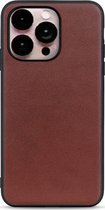 Mobigear Hoesje geschikt voor Apple iPhone 14 Pro Telefoonhoesje Hardcase | Mobigear Excellent Backcover | iPhone 14 Pro Case | Back Cover - Bruin