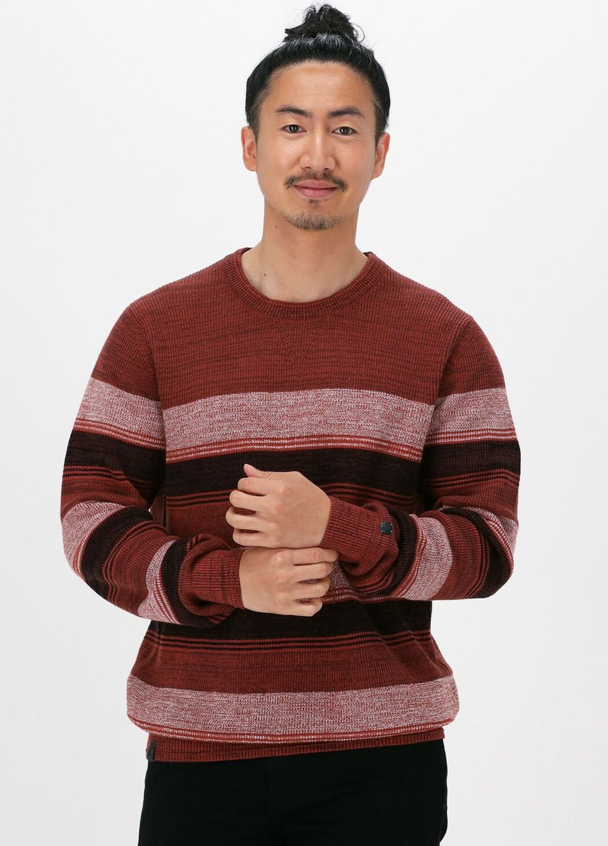 Cast Iron R-neck Slim Fit Cotton Mouline Truien & Vesten Heren - Sweater - Hoodie - Vest- Bordeaux - Maat XXL