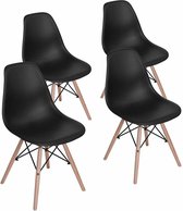Eetkamerstoel-Eetkamerstoelen Set van 4 set-Eetkamerstoel-eettafel-woonkamer stoel-Design eetkamer stoel - Scandinavische stijl - Modern Design - set van 4 - Kuipstoel - Terrasstoel - Zwart