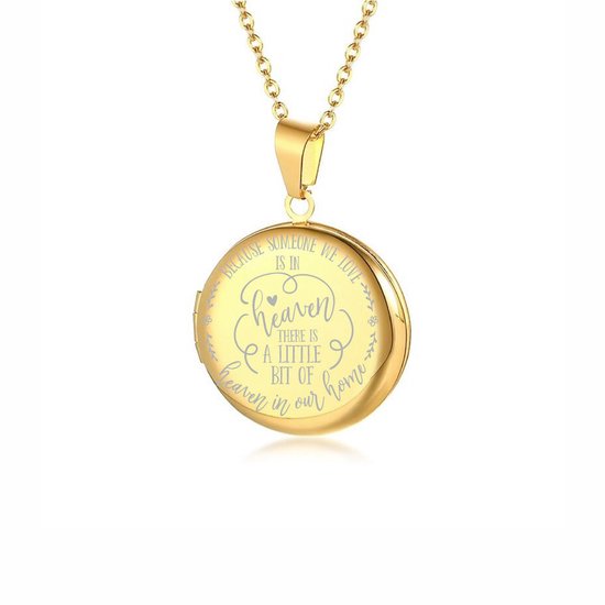 Fotohanger Met Ketting En Gravering - Rond - Dikke Kus Voor De Liefst