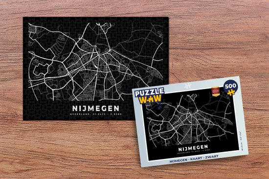 Puzzle Nimègue - Carte - Zwart - Puzzle - Puzzle 500 pièces