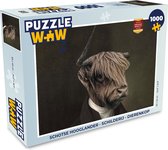 Puzzel Schotse hooglander - Schilderij - Dierenkop - Legpuzzel - Puzzel 1000 stukjes volwassenen