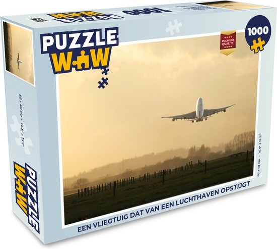 Puzzle Un avion qui décolle d'un aéroport - Jigsaw puzzle - Puzzle 1000  pièces adultes... | bol.com