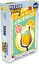 Puzzel Cocktail - Vintage - Tekening - Legpuzzel - Puzzel 1000 stukjes volwassenen