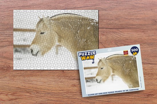 Puzzle Gros plan d'un cheval de fjord dans la neige - Puzzle - Puzzle 500 pièces