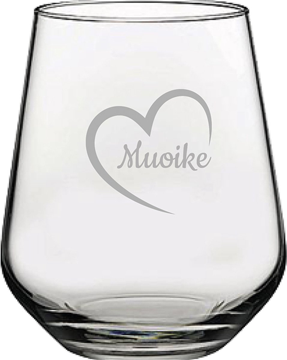 Gegraveerde Drinkglas 42,5cl Muoike mei hert
