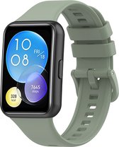 Siliconen Smartwatch bandje - Geschikt voor Huawei Watch Fit 2 siliconen bandje - groen - Strap-it Horlogeband / Polsband / Armband