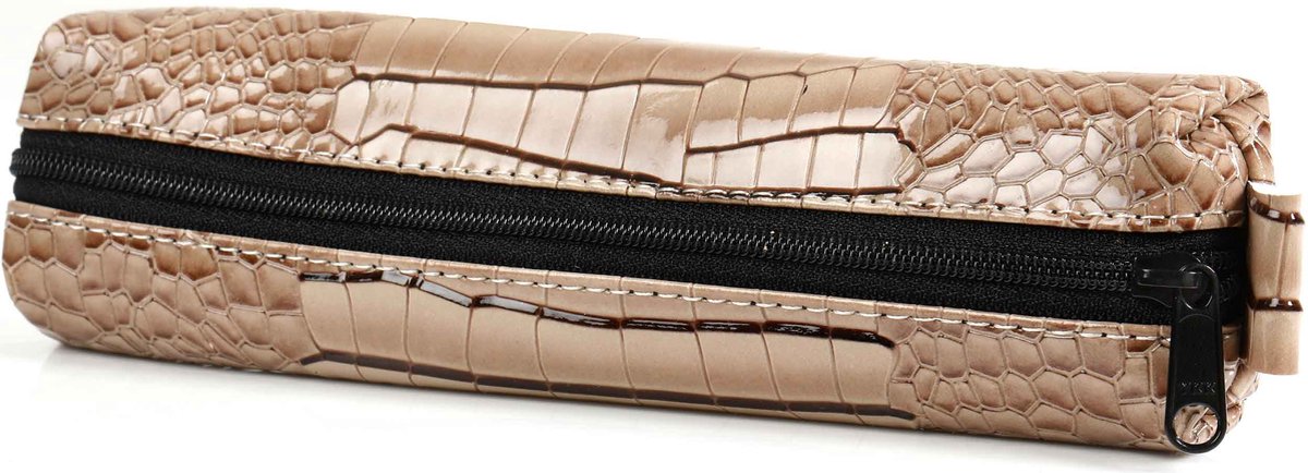5401-63 Bodensee etui tasje met ritssluiting Croco Taupe