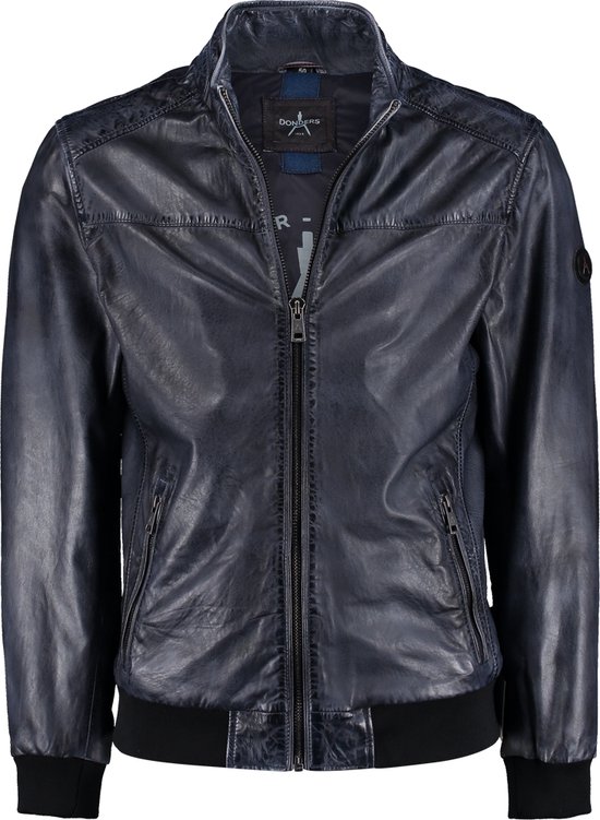 Foto: Donders 1860 lederen jack blauw leather jacket 52284 780