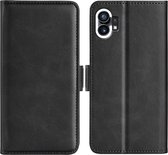 Nothing Phone 1 Hoesje - MobyDefend Luxe Wallet Book Case (Sluiting Zijkant) - Zwart - GSM Hoesje - Telefoonhoesje Geschikt Voor Nothing Phone (1)