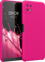 kwmobile telefoonhoesje geschikt voor Samsung Galaxy A22 5G - Hoesje met siliconen coating - Smartphone case in neon roze