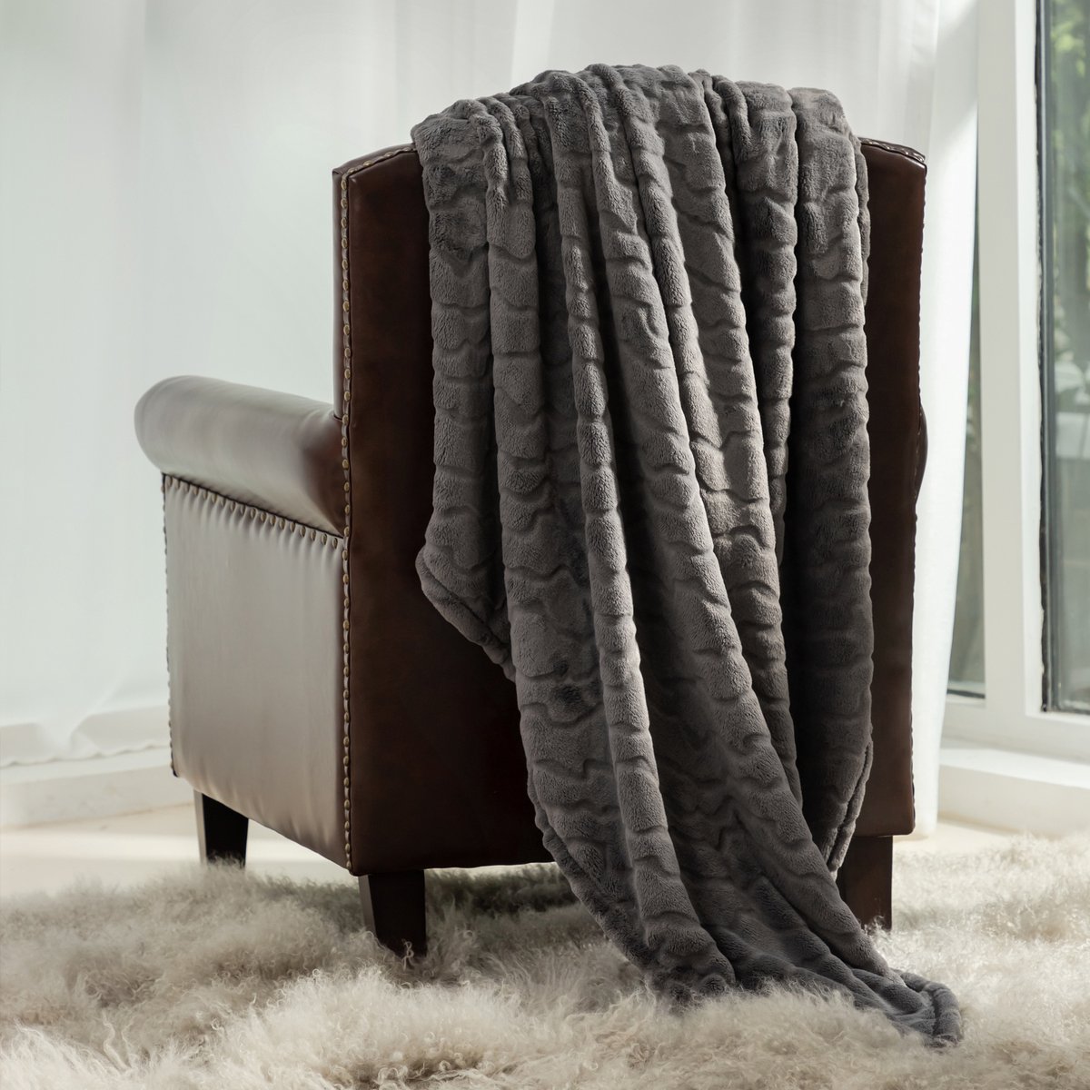 Cozy Bliss Luxury Milky Pluche Plaid - Grijs