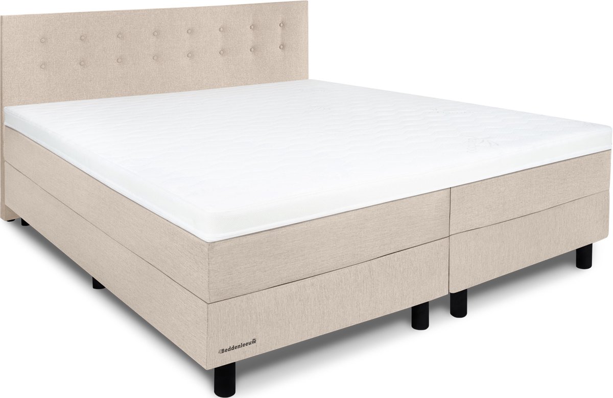 Boxspring Luxe 200x210 Knopen Beige