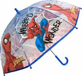 Spiderman jongens paraplu 45 cm tranparant
