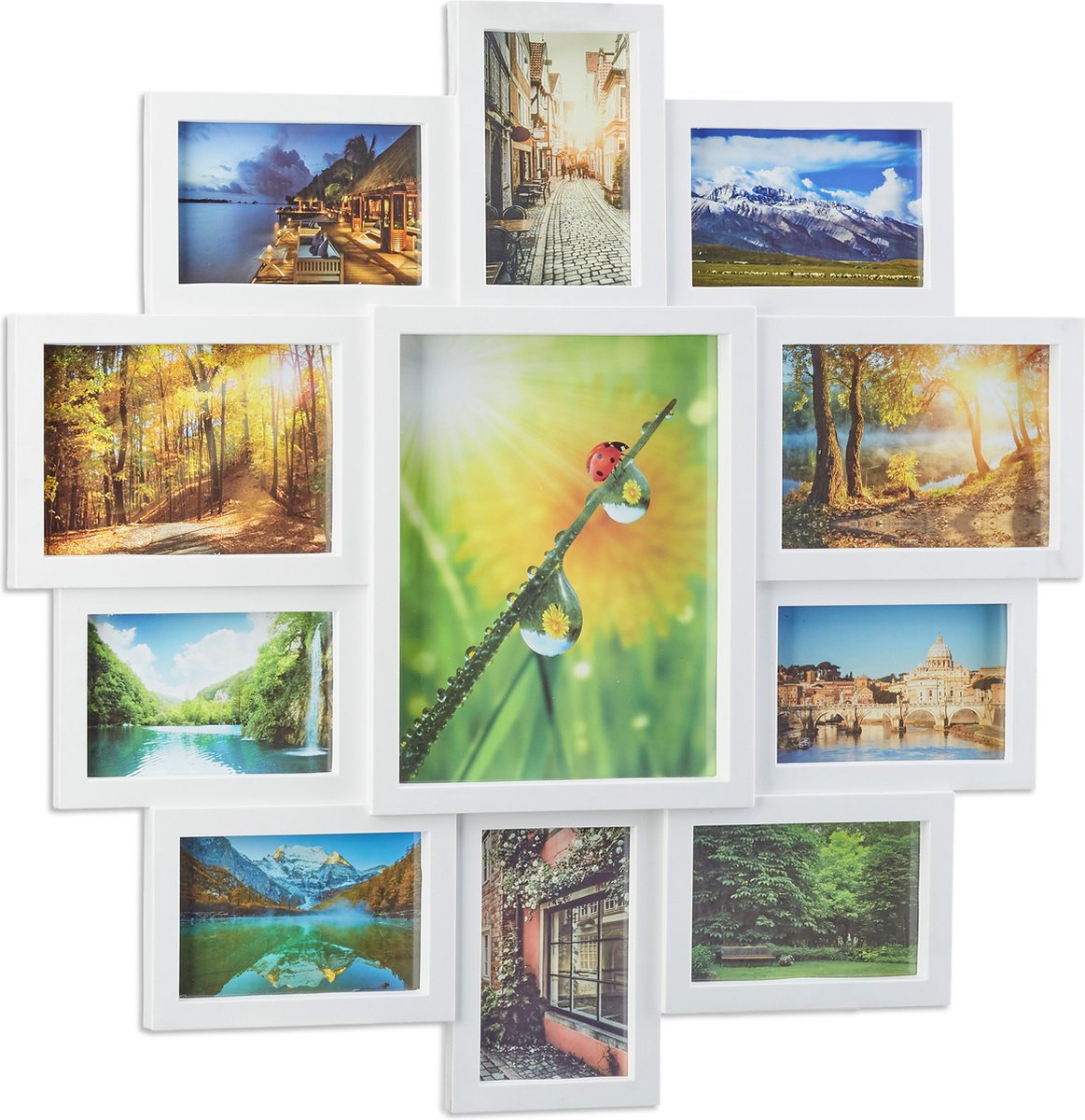 Relaxdays fotolijst galerij, collagelijst voor 11 foto's