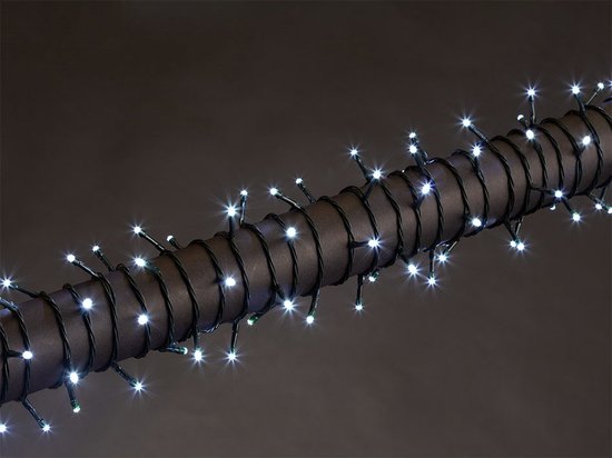 Stella LED, lichtslinger, 8 m, 120 leds, koudwit, groene kabel, voor binnen en buiten, 24 V