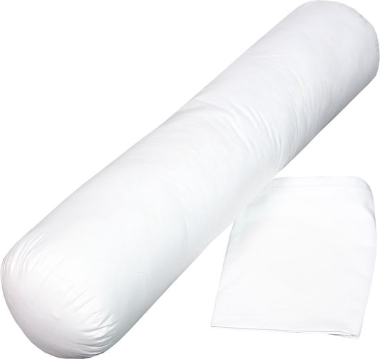 Polydaun - slaapmaatje lange jan - langwerpig kussen - lichaamskussen - zijslaapkussen - voedingskussen - body pillow - 110x15 cm - met afneembare hoes - Polydaun