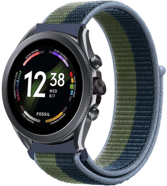 Strap-it Nylon smartwatch bandje geschikt voor Fossil Gen 44mm - Main Image