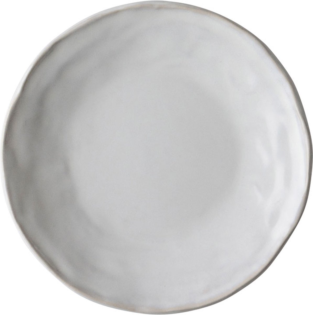 Dutch Rose Organic Borden - Plat - Ø 17cm - Stoneware Handgemaakt - Wit