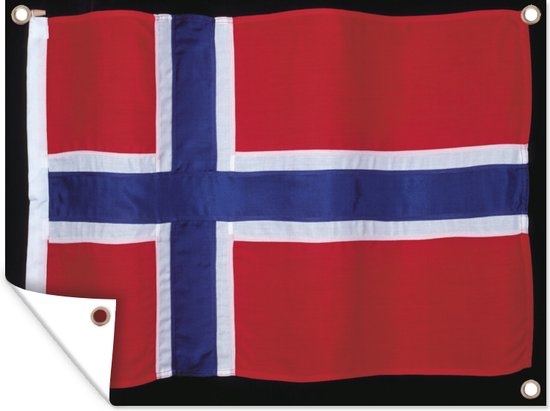 Le Drapeau De La Norvège Sur Le Fond De La Nature Norvégienne Le Le Drapeau De La Norvège Sur Le Fond De La Nature Norvégienne Le
