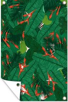 Décoration murale Fleurs - Feuilles - Motifs - 120x180 cm - Poster de jardin - Toile de jardin - Poster extérieur