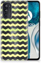 Siliconen Back Cover Motorola Moto G52/G82 GSM Hoesje Waves Yellow