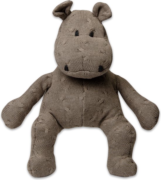 Baby's Only Knuffel nijlpaard Cable - Knuffeldier - Baby knuffel - Taupe - 35 cm - Baby cadeau