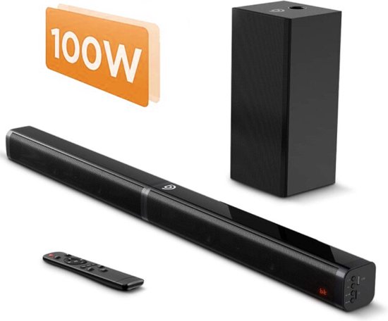Happyment® Soundbars voor TV & PC - Bioscoop ervaring - Subwoofer - Bluetooth - 3D stereo surround sound USB - 100W van Happyment — afbeelding 5