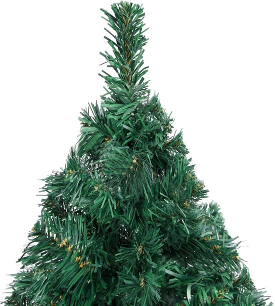 HOMCOM kerstboom voor op tafel 0,6 m kleine kerstboom kunstden 70 takken linnen PVC cement groen 35 x 60 h cm