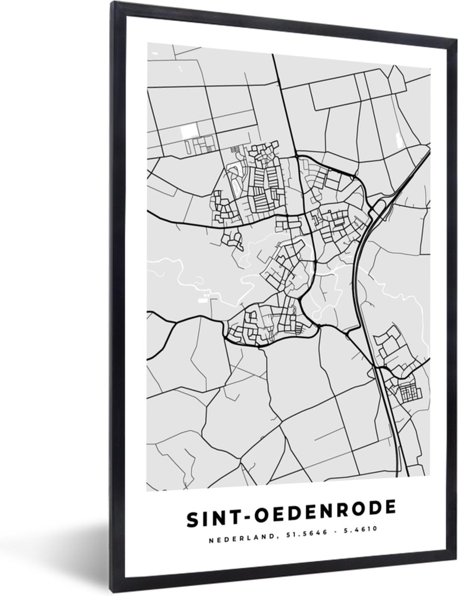 Fotolijst Incl Poster Plattegrond Kaart Sint Oedenrode Stadskaart X Cm Bol Com