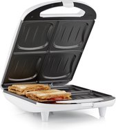Bol.com Tristar Tosti-ijzer XL SA-3065 - Geschikt voor 4 Tosti's - Anti-aanbaklaag - Tosti apparaat - Wit aanbieding