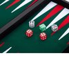 Afbeelding van het spelletje Backgammon 18 inch groen/rood/wit ingelegd vilt